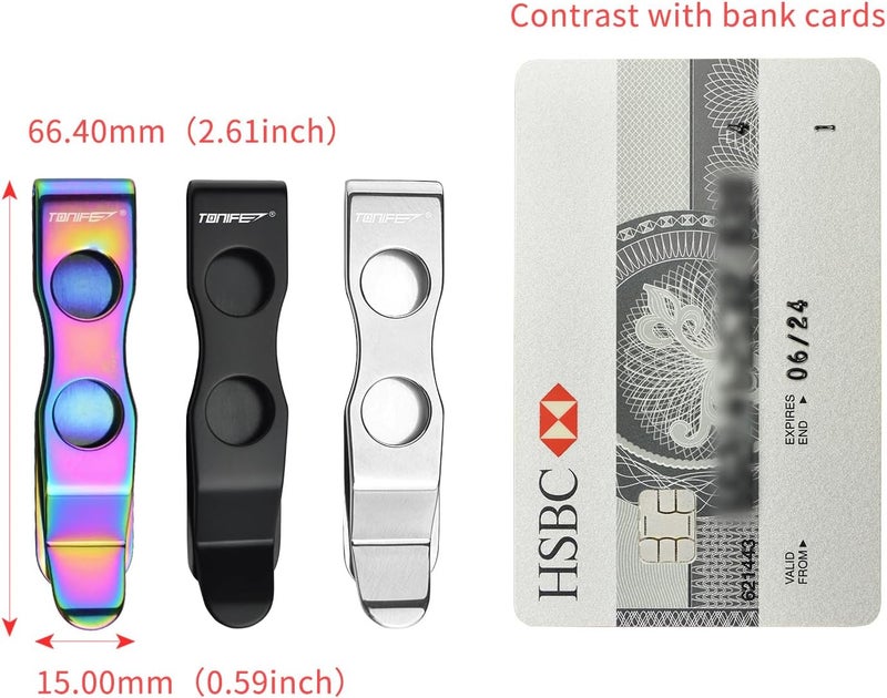 TONIFE Pocket Clip for Smartphones Multi Tool Utility Clip for Belt Holster Mobile Case, Secured with 3M VHB Adhesive, Stainless Steel - Image 4